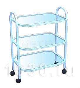  Столик процедурный RM  c 3 полками из стекла