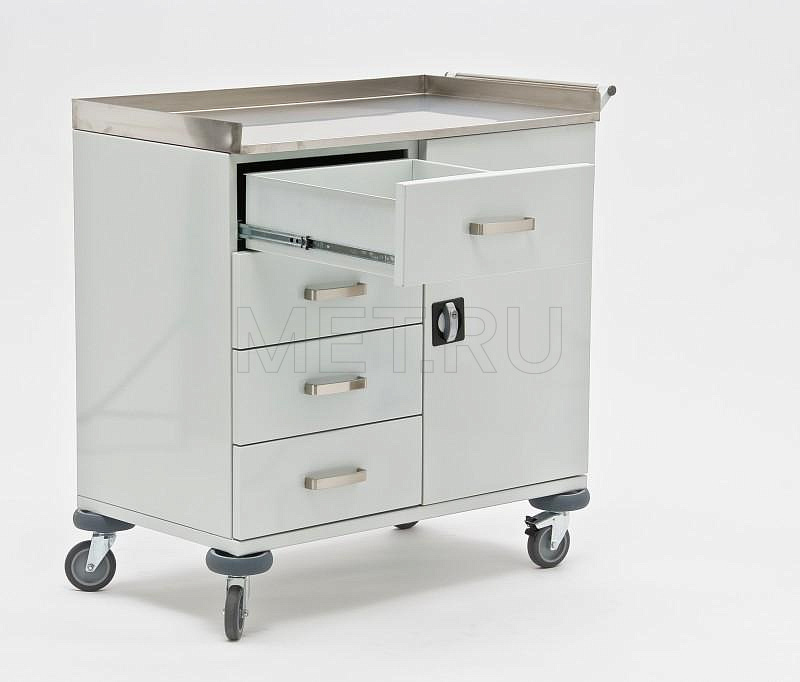 МЕТ AR-45 Столик   анестезиолога,каркас - полимерн. окраска, столешница нерж