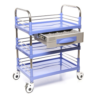 Стол манипуляционный с выдвижным ящиком, трехполочный