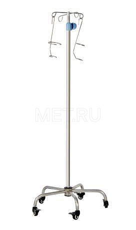 №5 Инфузионная стойка из нерж стали со сварным пятилучьем от производителя