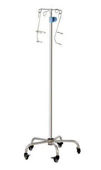 Инфузионная стойка из нерж стали со сварным пятилучьем