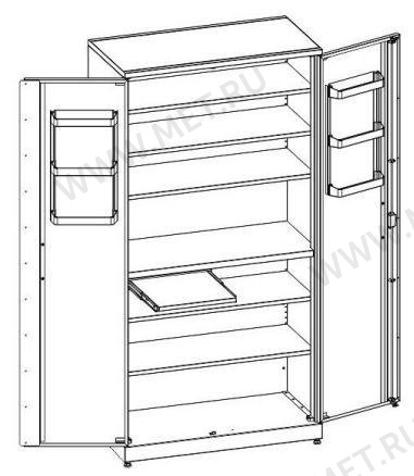 МШ-2-01 (90*46*185) Шкаф c трейзером для медикаментов (90*46*185) от производителя