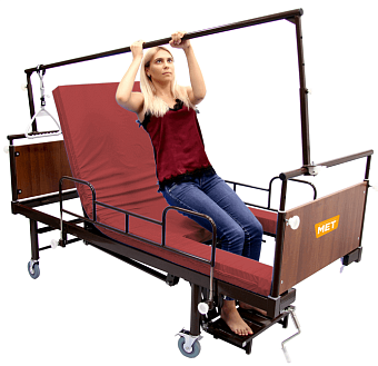 Кровать-кресло с тренировочной рамой для механотерапии и/или тракции
