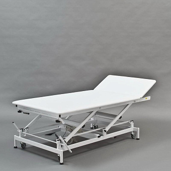 Массажный стол с электроприводом регулировки высоты белый
