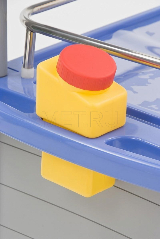 G-70 металлопластиковый Столик реаниматолога и деж.медсестры, с  бункером для лекарств MET