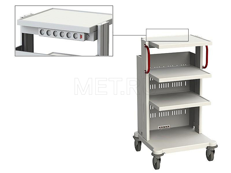 SA-2 Стойка медицинская для аппаратуры, с выдвижным ящиком MET