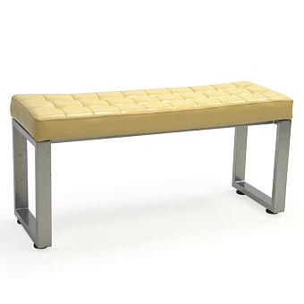 Банкетка 1000 мм (серебристый металлик / обивка бежевая)