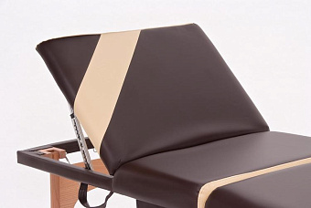 Массажный складной трёхсекционный стол с рамой из бука, коричнево-бежевый