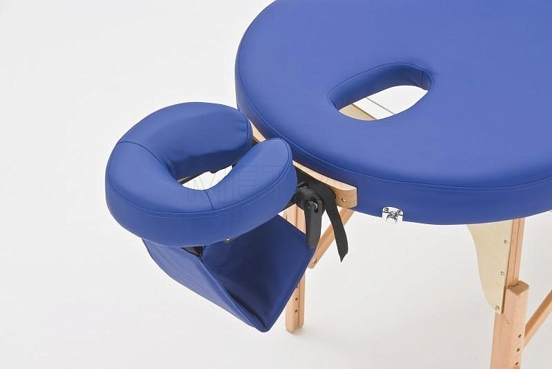 Wendermann Wood Oval Массажный складной стол с рамой из бука, синий MET