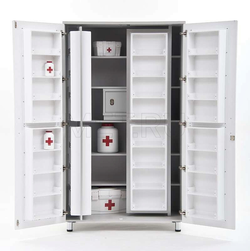 ША02-00 БЕЛЫЙ Шкаф для медикаментов (1100*650*1910) МЕТ