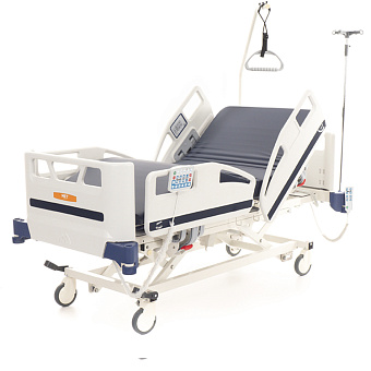 Кровать реанимационная с панелью управления для медсестры, пультом пациента и пультом в боковом ограждении