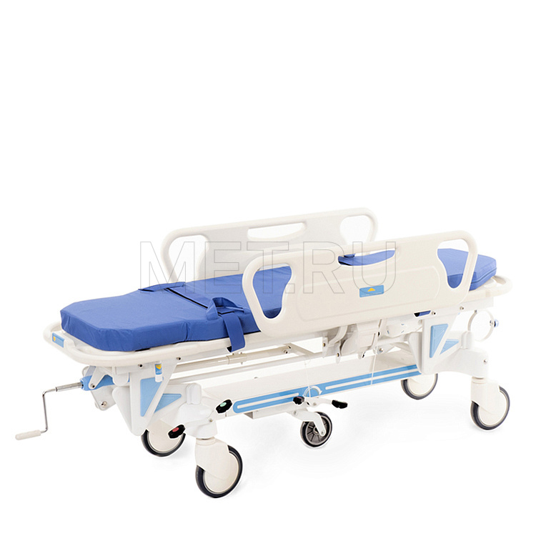 МЕТ ТВ-40 Тележка-каталка для перевозки больных с регулировкой высоты, КОЛЕСА 200мм, МАТРАС 80мм