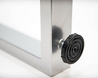 Банкетка 1000 мм (серебристый металлик / обивка серо-коричневая)