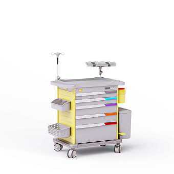 Тележка медицинская универсальная желтая 