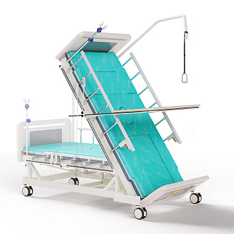 Электрическая четырёхсекционная кровать-вертикализатор с функцией переворачивания  и туалетом