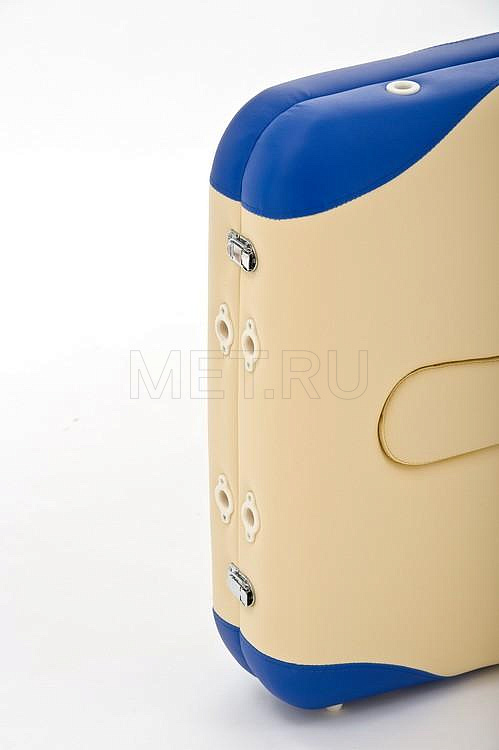 Med-Mos JF-AY 01 Складной массажный стол 2-х секционный деревянный, бежево-синий MET