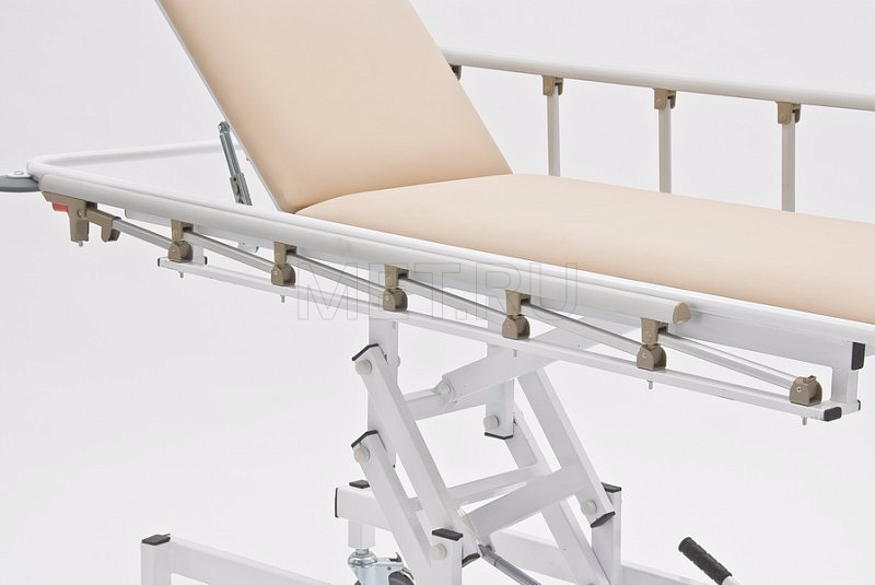 КСМ 3 (бежевая) Тележка для перевозки больных с положением тренделенбург и поднимающимся изголовьем