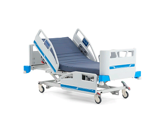 Функциональная кровать реанимационного класса с электрическим подъёмным механизмом рычажного типа.