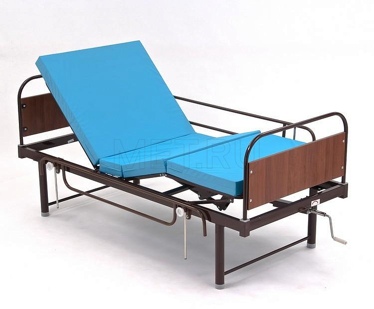 КМФ-933 без боковых ограждений Самая недорогая медицинская кровать с винтовым приводом