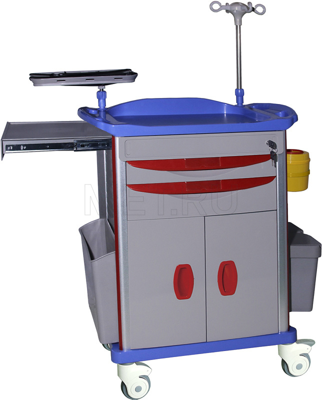 МЕТ PSC-150 Тележка реаниматолога для внутрибольничной скорой помощи ЦВЕТ СЕРЫЙ