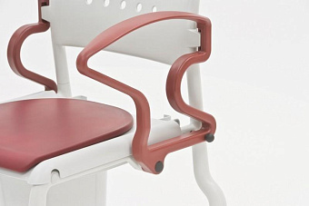 Туалетный стул с санитарным оснащением, усиленный, серый/рубин