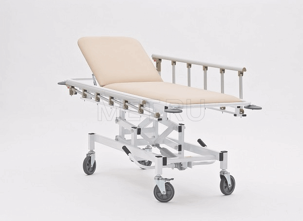 КСМ 3 (бежевая) Тележка для перевозки больных с положением тренделенбург и поднимающимся изголовьем