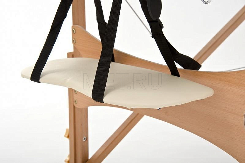 JF-AY 01 Стол массажный складной деревянный, трёхсекционный, кремово-синий MET