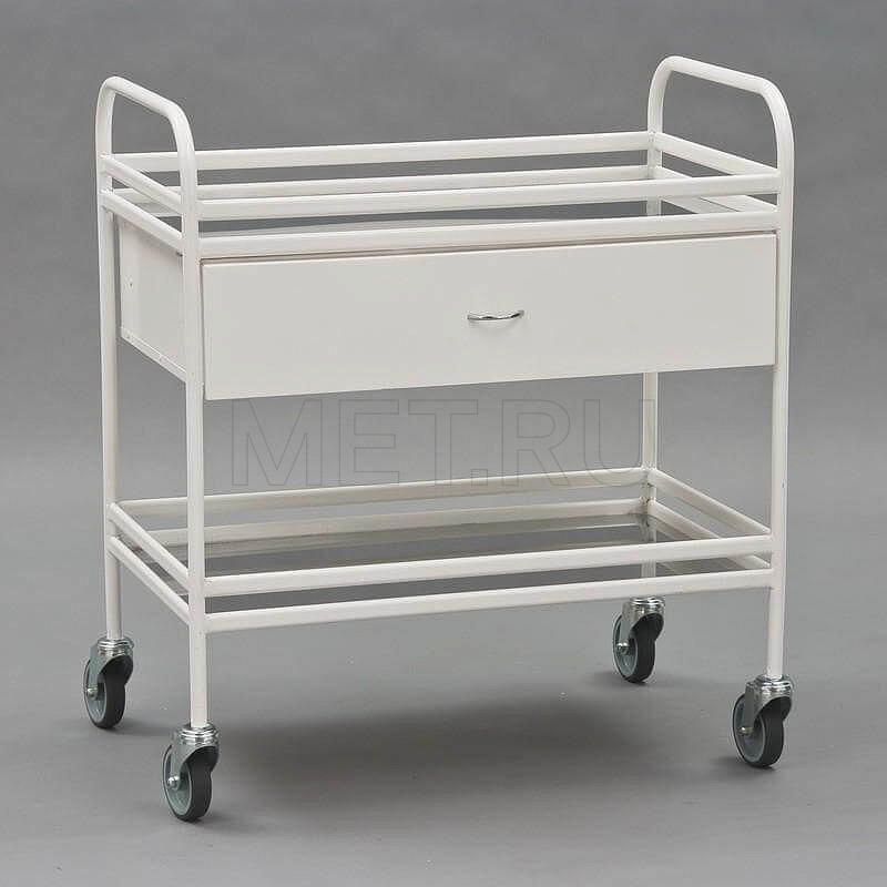 МСК-549-01 (СМ549-02-МС) Столик манипуляционный, каркас из металлического профиля, полки Нерж.