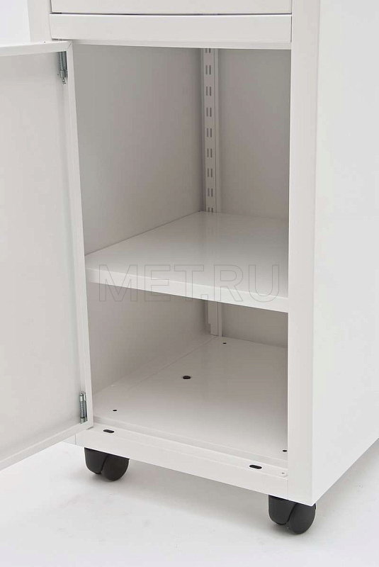 ЛАМЕТ Нида-ТС.02 Металлическая прикроватная тумба медицинская с полкой для бутылок, с антибактериальной окраской MET