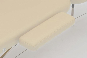 Облегченный складной двухсекционный массажный стол со стальным каркасом, кремовый