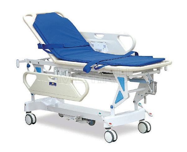  Тележка для перевозки больных с винтовой регулировкой высоты , колеса 125мм, матрас 30мм от производителя