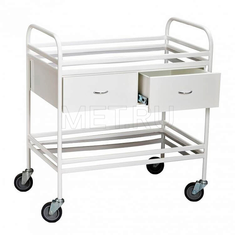 СМ-2 МСК-549-02 Столик манипуляционный из металлического профиля, полки Нерж.