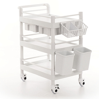 Столик манипуляционный с 3 полками и 2 ящиками