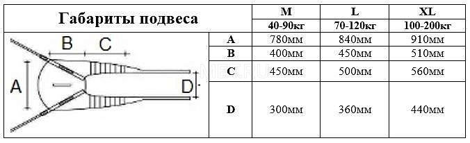 для подъёмников Standing UP, размер L Подвес Regular тканевый сплошной MET