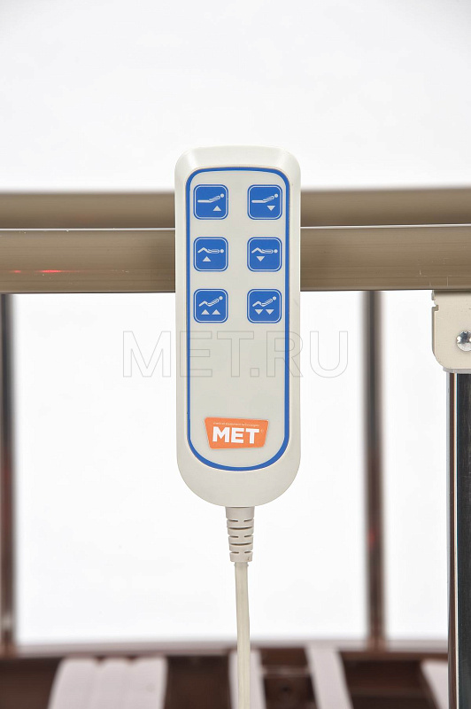 MET LANTIS Кровать функциональная медицинская коричневая, спинки темные MET