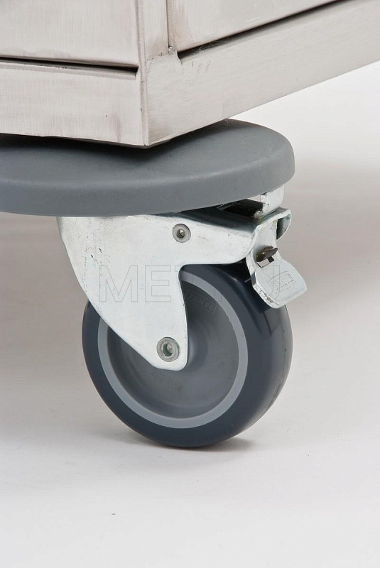 МЕТ AR-19 Стол анестезиолога нерж.сталь, на колесах ящик-дверь, с ручкой MET