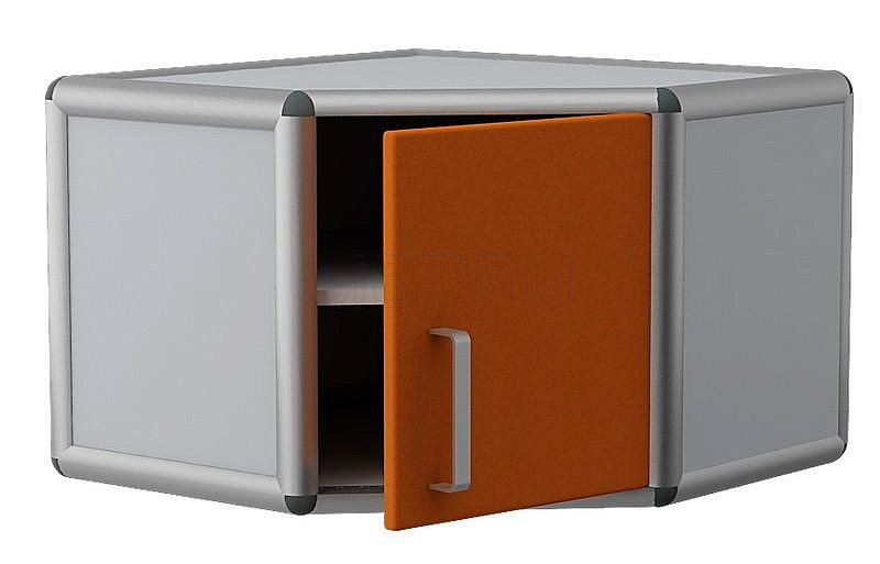 ДМ-2-002-05 Глубокая угловая антресоль с дверцей из ЛДСП