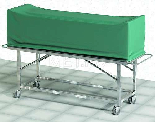 Каталка для патологоанатомических отд. с чехлом, нерж.ст. МЕТ AR-A82 Каталка для патологоанатомических отд. с чехлом, нерж.ст.