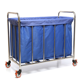 Тележка для белья из нержавеющей стали со съемным контейнером