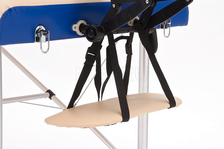 JF AL01А Складной трёхсекционный алюминиевый массажный стол, бежево-синий от производителя