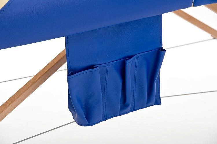 Med-Mos JF-AY 01 Складной массажный стол 2-х секционный деревянный, бежево-синий MET