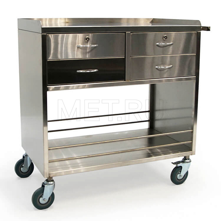 Столик анастезиолога из нержавеющей стали СА-2 Столик анастезиолога из нержавеющей стали