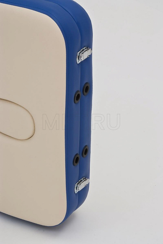 JF-AY01 Стол массажный переносной двухсекционный на деревянном каркасе, кремовый-синий от производителя