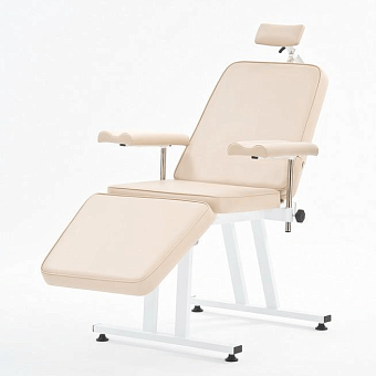Кресло для процедур ЭЭГ и донорское. с короткой спинкой и  широкими подлокотниками, бежевое