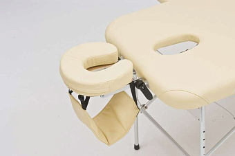 Складной двухсекционный массажный стол на алюминиевом каркасе, бежевый