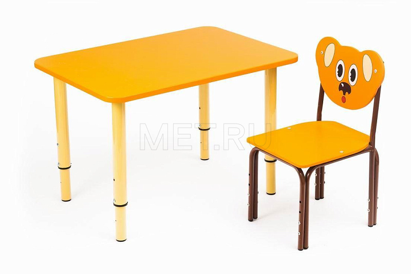 Кузя. Цвета в ассортименте Детский стол на металлокаркасе для педиатрических ЛПУ и дошкольных учреждений МЕТ