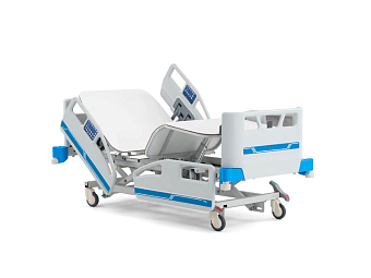 Функциональная кровать реанимационного класса с электрическим подъёмным механизмом рычажного типа.