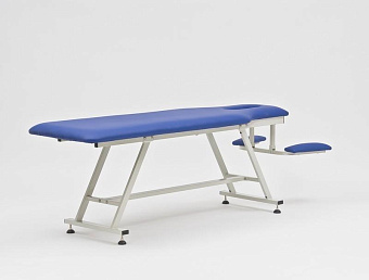 Массажный стол стационарный, сталь с синей обивкой