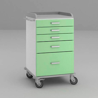 Стол анестезиолога с тремя малыми, средним и большим выдвижными ящиками