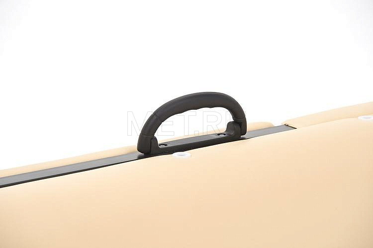 Жёсткая ручка для комфортной транспортировки массажного стола JFST02 Раскладной трёхсекционный массажный стол на стальном каркасе, бежевый MET